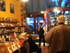 Jonathon Evison with Peter and Anna Quinn at the Imprint Books reopening party.